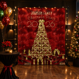 Family Christmas Party Photo Backdrop Tapestry