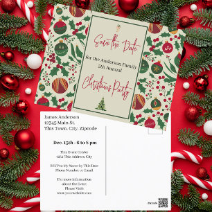Family Christmas Party Save the Date Postcard