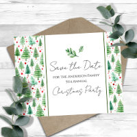 Family Christmas Party Save the Date Tree