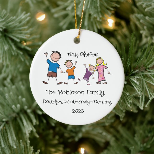 Family Christmas Personalised Ornament (Tree)