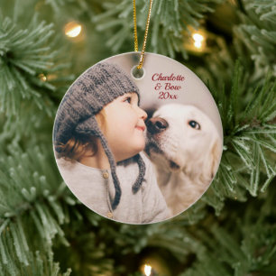 Family Christmas Photo Ceramic Ornament
