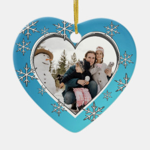 Family Christmas Photo Ceramic Ornament