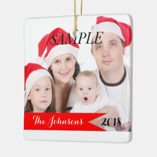 Family Christmas Photo Custom Holiday Ceramic Tree Decoration
