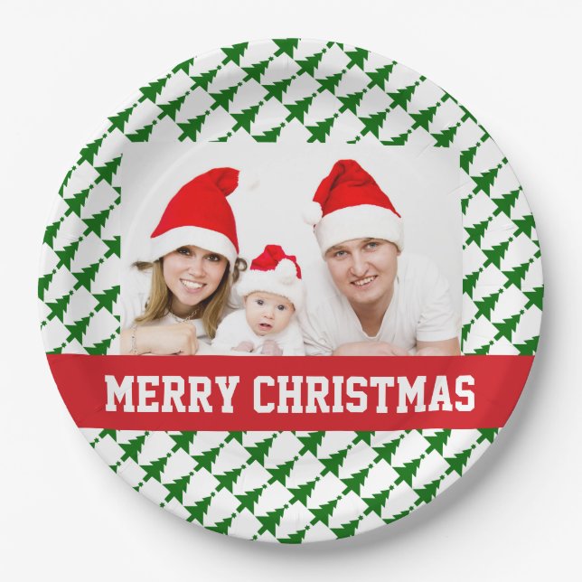 Family Christmas Photo Party Plates (Front)