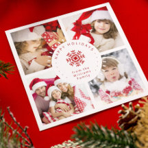 Family Christmas Photos Snowflake Template