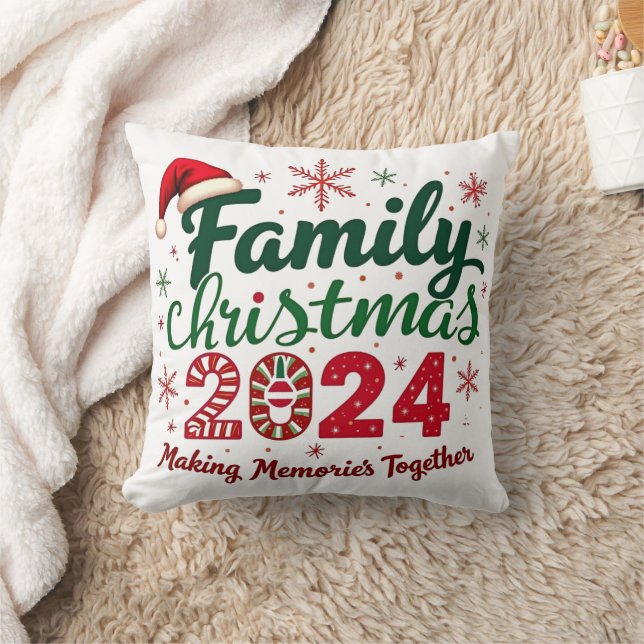 Family Christmas Pillow Making Memories Together (Blanket)