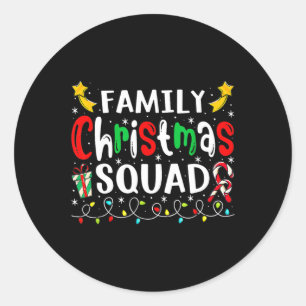 Family Christmas Santa Hat Crew Fun Women Men Paja Classic Round Sticker