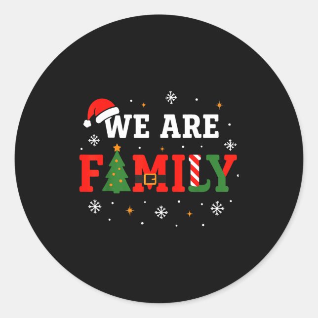 Family Christmas Shirts 2025 Outfits Pajamas Match Classic Round Sticker (Front)