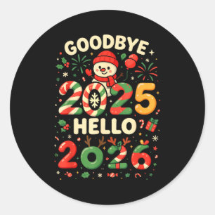 Family Christmas Shirts Matching 2025, Funny Nye H Classic Round Sticker