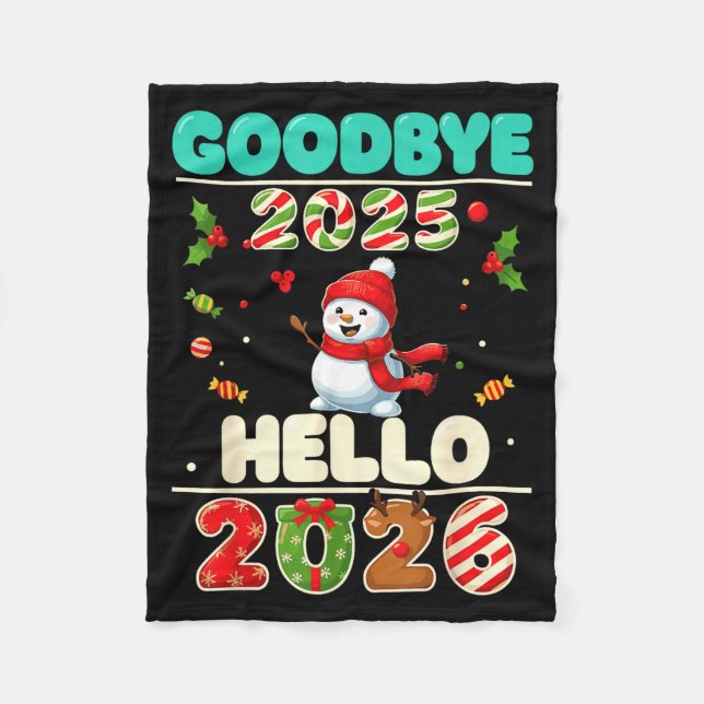 Family Christmas Shirts Matching 2025, Funny Nye H Fleece Blanket (Front)
