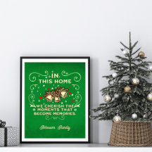Family Christmas Sign "Cherish the Moments"