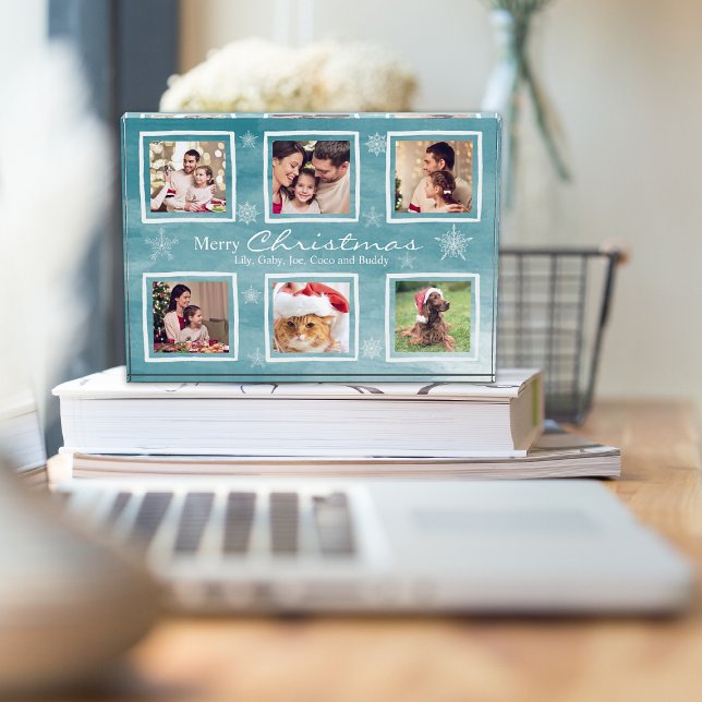 Family Christmas Snowflakes Photo Collage Block (Creator Uploaded)