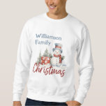 Family Christmas Snowman Monogrammed Name Sweatshirt<br><div class="desc">Get into the festive spirit with our Family Christmas Snowman Monogrammed Name Sweatshirt! Designed for comfort and cheer, this unique sweatshirt features an adorable snowman surrounded by holiday gifts, perfect for celebrating the joy of the season with your loved ones. Personalise each sweatshirt with your family name for a delightful...</div>