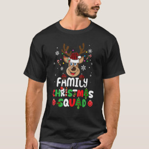 Family Christmas Squad Plaid Matching Santa Reinde T-Shirt