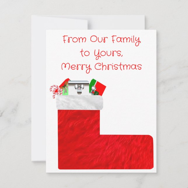 Family Christmas Stocking Card (Front)