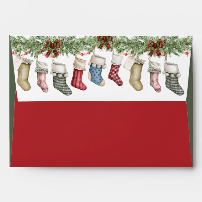 Family Christmas Stockings Envelope (Back (Top Flap))