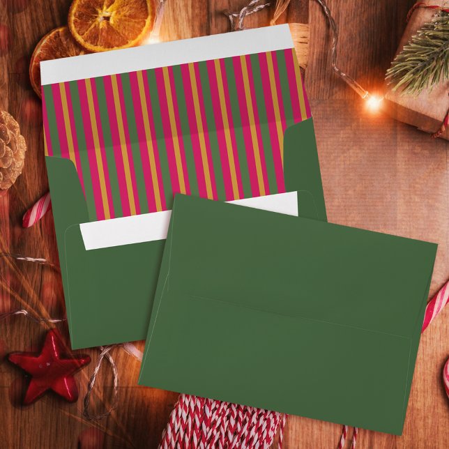 Family Christmas Stripes Green Envelope (Creator Uploaded)