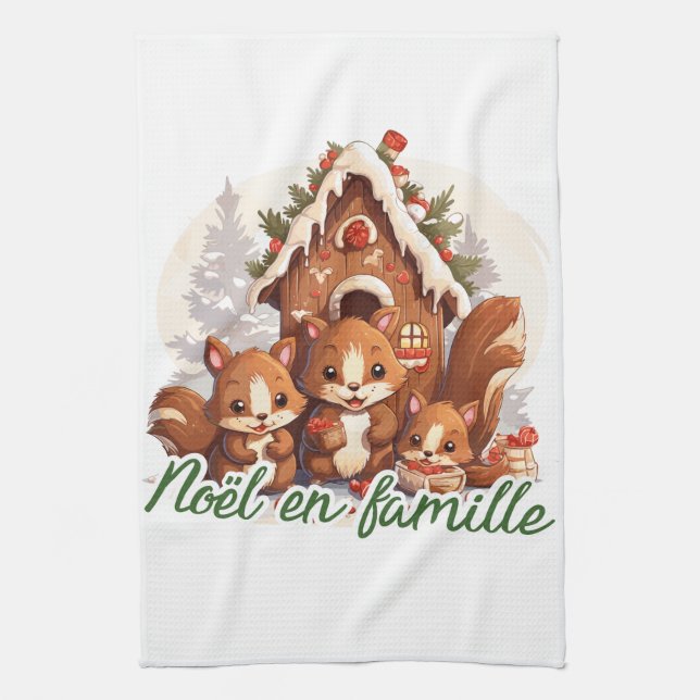 Family Christmas Tea Towel (Vertical)