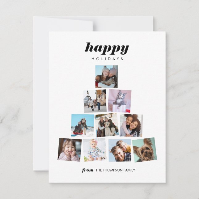 Family Christmas tree photo Collage Holiday Card (Front)