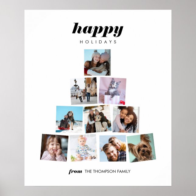 Family Christmas tree photo Collage Holiday Poster (Front)