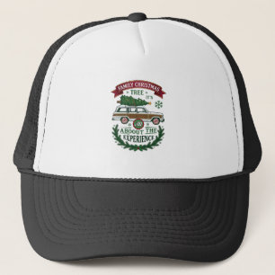 Family Christmas Tree Station Wagon Pine Wreath Trucker Hat
