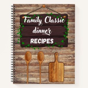 Family classic dinner recipe notebook
