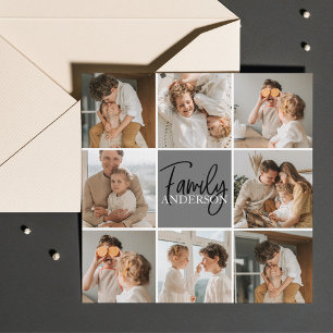 Family Collage Photo & Personalised Grey Gift
