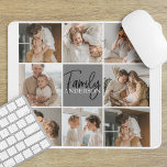 Family Collage Photo & Personalised Grey Gift Mouse Pad<br><div class="desc">Create a beautiful and personalised family collage with eight photos, accompanied by a personalised family name in grey. This unique and thoughtful gift is perfect for commemorating special moments and celebrating the love and bond within a family. The collage features eight carefully selected photos that you can provide, showcasing cherished...</div>