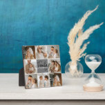 Family Collage Photo & Personalised Grey Gift Plaque<br><div class="desc">Family Collage Photo & Personalised Grey Gift</div>