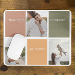 Family Collage Photo | Thankful Blessed Grateful Mouse Pad<br><div class="desc">Family Collage Photo | Thankful Blessed Grateful</div>