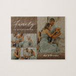 Family Collage Rustic Modern Personalised Puzzle<br><div class="desc">Photo gifts make the best gifts! Easily personalised with your text and/or photo(s) for a custom look. Designed by Berry Berry Sweet. View more designs at www.berryberrysweet.com</div>