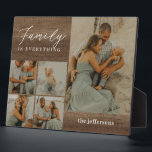 Family Collage Rustic Modern Photo Desktop Plaque<br><div class="desc">Simply personalise with your text and photo(s) and create a one-of-a-kind gift for yourself or someone you love! Background colour can be changed to any colour of your choice!</div>