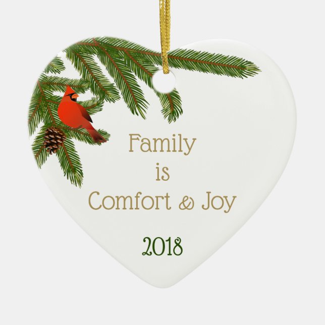 Family Comfort & Joy Ceramic Ornament (Front)
