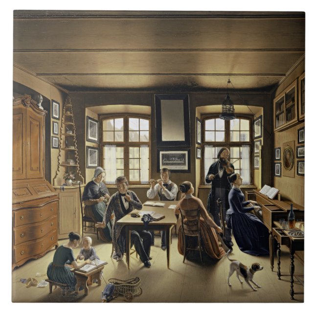 Family Concert in Basel (by Sebastian Gutzwiller) Ceramic Tile (Front)