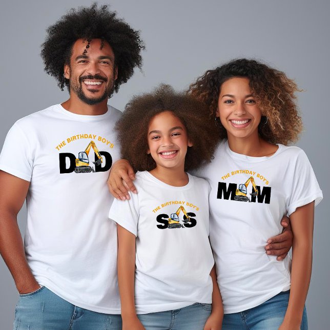 Family Construction Birthday Mum Dad Sister T-Shirt (Creator Uploaded)