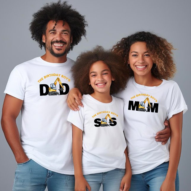 Family Construction Birthday Mum Dad Sister T-Shirt (Creator Uploaded)