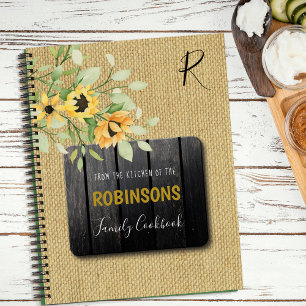 Family cookbook rustic kitchen recipes organiser notebook