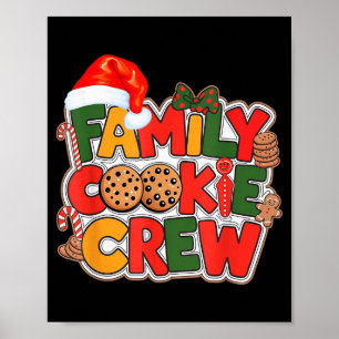 Family Cookie Crew Eating Christmas Gingerbread Te Poster