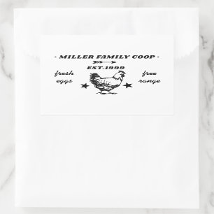 Family Coop Hen Fresh Eggs Rectangular Sticker