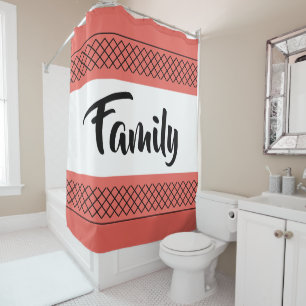 Family Coral Shower Curtain