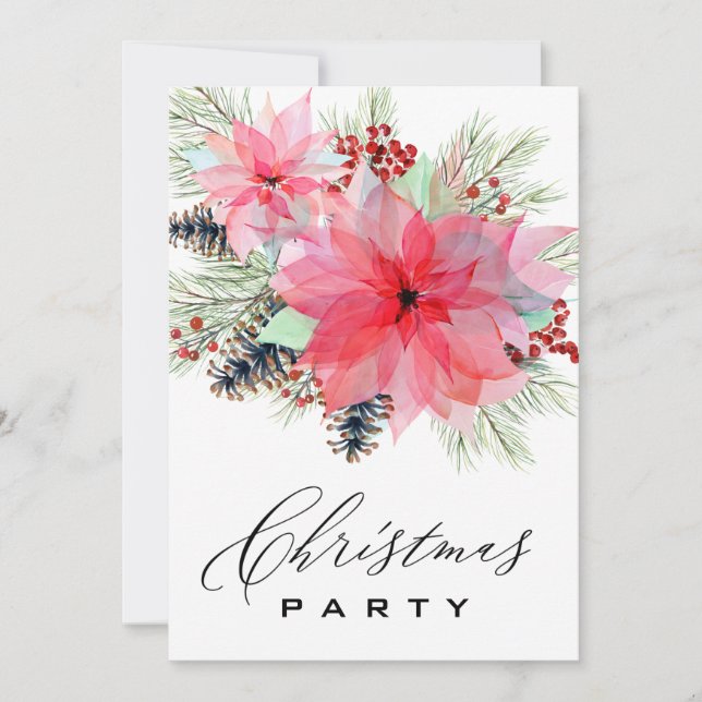 * Family Corporate AP20 Poinsettia Christmas Party Invitation (Front)