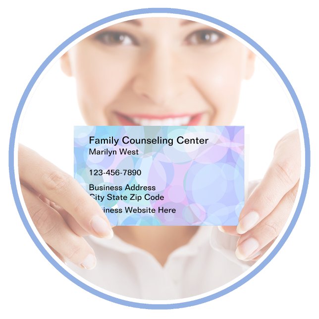 Family Counseling Psychotherapist  Business Card (Family Counselor Business Cards by CustomBusinessTemplates)