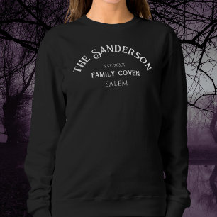 Family Coven Crew Custom Name Halloween Black Sweatshirt