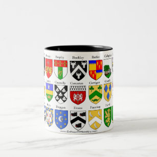 Family Crest Coat of Arms Heraldry Shields Two-Tone Coffee Mug