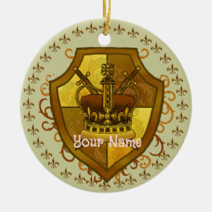 Family Crest Crown Surname Ornament