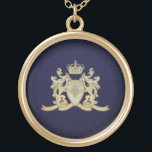 Family Crest Gold Plated Necklace<br><div class="desc">The Family Crest Gold Plated Necklace is fully customisable and unique to wear for any occasions. Designed by Norman.R.</div>