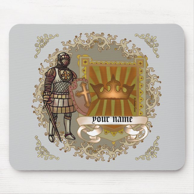 Family Crest Shield Surname Mouse Pad (Front)