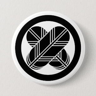 [Family Crests] Crossed hawk feathers with circle 7.5 Cm Round Badge