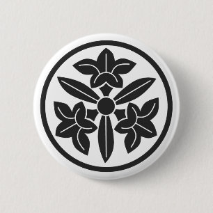 [Family Crests] Flowers 6 Cm Round Badge
