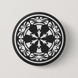 [Family Crests] Flowers 6 Cm Round Badge